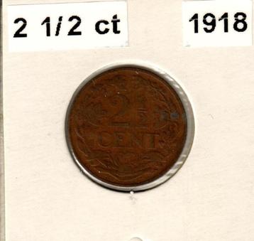 2 1/2 cent 1918 (3e type) Wilhelmina Zeer mooie kwaliteit