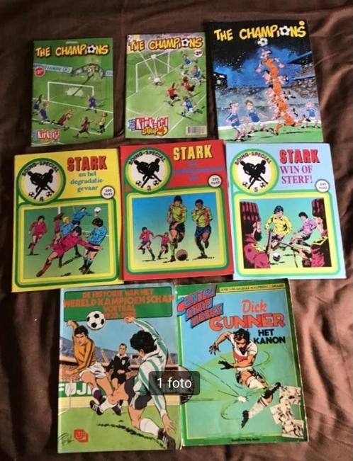 8 diverse voetbalstrips (Boing,Champions)., Boeken, Stripboeken, Gelezen, Meerdere stripboeken, Ophalen of Verzenden