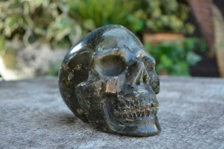 026.5 Kristallen Labradoriet schedel XXL, Verzamelen, Mineralen en Fossielen, Ophalen of Verzenden