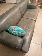 Leren bank, Huis en Inrichting, Banken | Bankstellen, Ophalen, Gebruikt, Driepersoons, Rechte bank