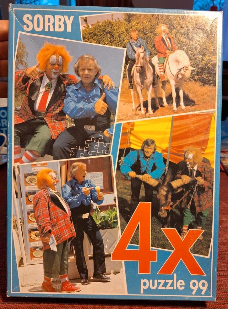 Bassie & Adriaan 4x Puzzel van 99stukjes Sorby, Hobby en Vrije tijd, Denksport en Puzzels, Gebruikt, Legpuzzel, Minder dan 500 stukjes