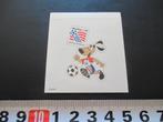 sticker mascotte strip hond voetbal WK USA 1994 *, Verzamelen, Ophalen, Zo goed als nieuw