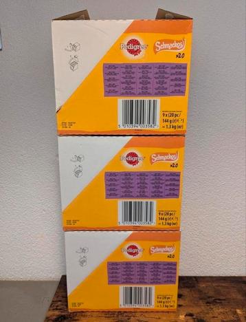 3 Dozen Pedigree Smackos Multimix 9x20 stuks beschikbaar voor biedingen
