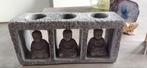 Mooie boeddha theelichtjes houder, Minder dan 25 cm, Overige materialen, Grijs, Ophalen of Verzenden