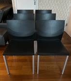 6 Leolux Eetkamerstoelen Myto, Huis en Inrichting, Stoelen, Ophalen, Zwart, Zo goed als nieuw, Metaal