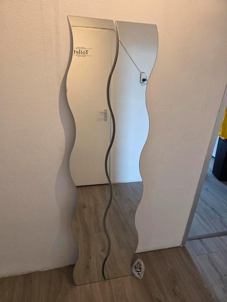 Spiegel golvend 2 stuks, Huis en Inrichting, Woonaccessoires | Spiegels, Minder dan 50 cm, Minder dan 100 cm, Rechthoekig, Ophalen