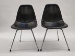 2x retro eetkamerstoel stoel kuipstoel zwart buisframe, Huis en Inrichting, Gebruikt, Twee, Mid century modern, .