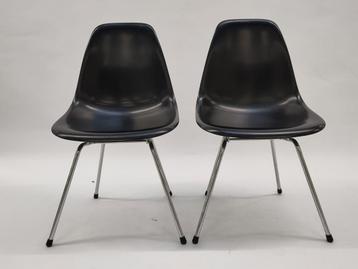 2x retro eetkamerstoel stoel kuipstoel zwart buisframe  beschikbaar voor biedingen