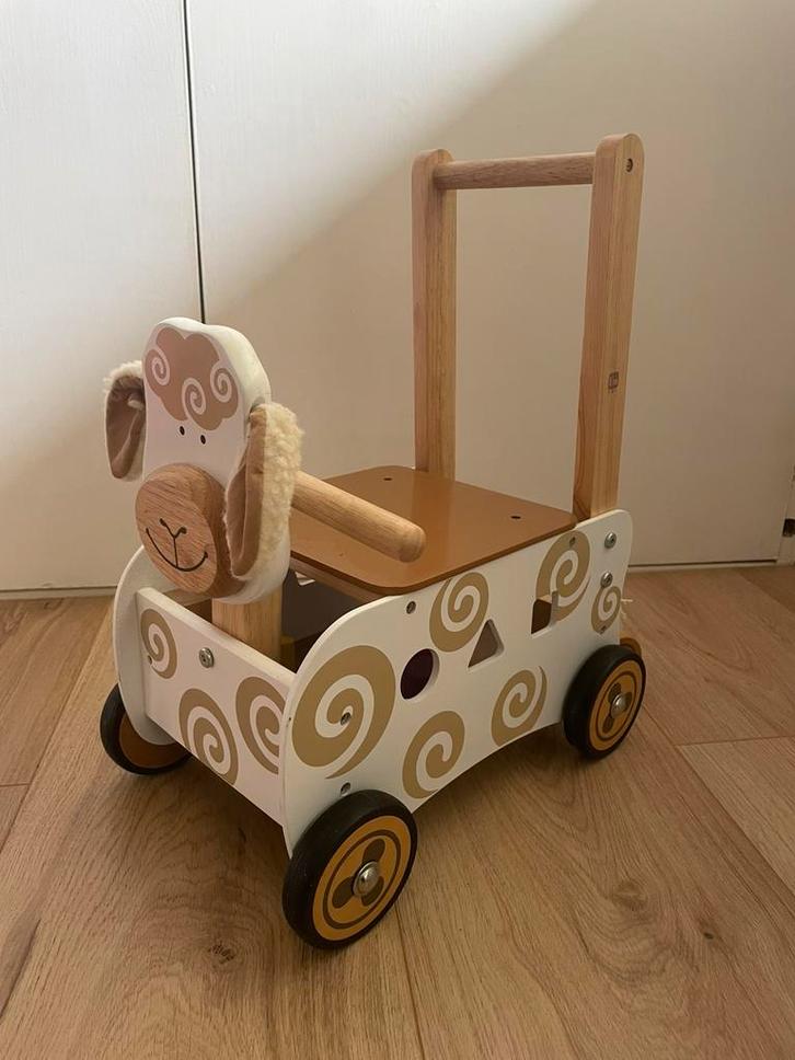 I’m Toy loopwagentje hout schaap, Kinderen en Baby's, Speelgoed | Houten speelgoed, Zo goed als nieuw, Ophalen