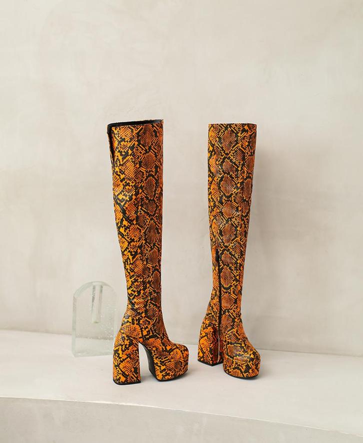 Oranje slangen overknee laarzen dames vrouwen hoge laarsjes, Kleding | Dames, Schoenen, Nieuw, Hoge laarzen, Oranje, Verzenden