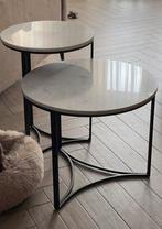 H&M Bijzettafels carrera wit Marmer/Staal, Huis en Inrichting, Tafels | Salontafels, Ophalen, Minder dan 50 cm, 50 tot 100 cm