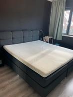 Boxspring 180x200 - Antraciet, Ophalen, Tweepersoons, Zo goed als nieuw, 180 cm