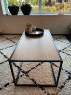 Salontafel eikenhout / zwart staal, Huis en Inrichting, Tafels | Salontafels, Ophalen, 100 tot 150 cm, Eikenhout, 50 tot 100 cm