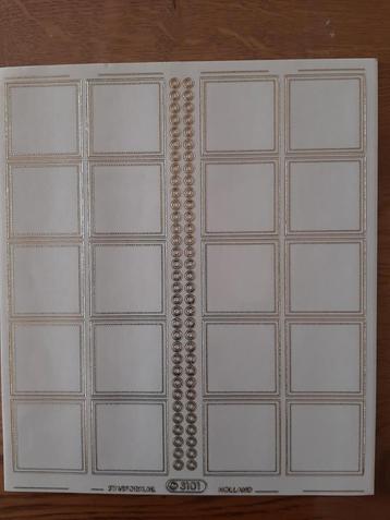Stickervellen transparant met gouden en zilveren randjes. beschikbaar voor biedingen