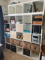Kallax 5x5 met verschillende lades en bakken, Ophalen, Zo goed als nieuw, 25 tot 50 cm
