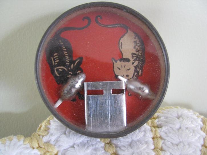 Behendigheids spelletje van VROEGER * 2 x kat & 2 x muis *, Antiek en Kunst, Curiosa en Brocante, Ophalen of Verzenden