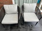 Te koop  2 loungestoelen, Tuin en Terras, Ophalen, Zo goed als nieuw, Aluminium