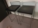 ***Lapalma Cubo design barkrukken (zwart LEDER&walnut oak)**, Ophalen, Met voetsteun, 60 tot 90 cm, 5 krukken of meer