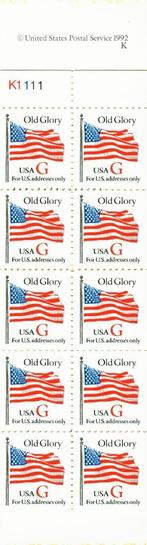 USA Verenigde Staten PB 2885a-pf - Vlag en Rode kleine G, Postzegels en Munten, Postzegels | Amerika, Ophalen of Verzenden, Noord-Amerika