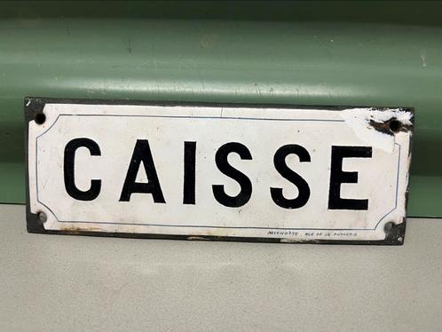 Antiek emaille bord CAISSE kassa., Antiek en Kunst, Antiek | Emaille, Ophalen of Verzenden