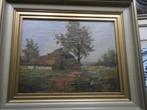 Leuk geschilderd Boerderij tafereeltje door MANDERS, Antiek en Kunst, Kunst | Schilderijen | Klassiek, Ophalen