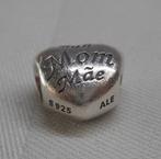 Zilveren Pandora charm hart met de tekst mama nr.1194, Verzenden, Pandora, Zo goed als nieuw, 1 bedel