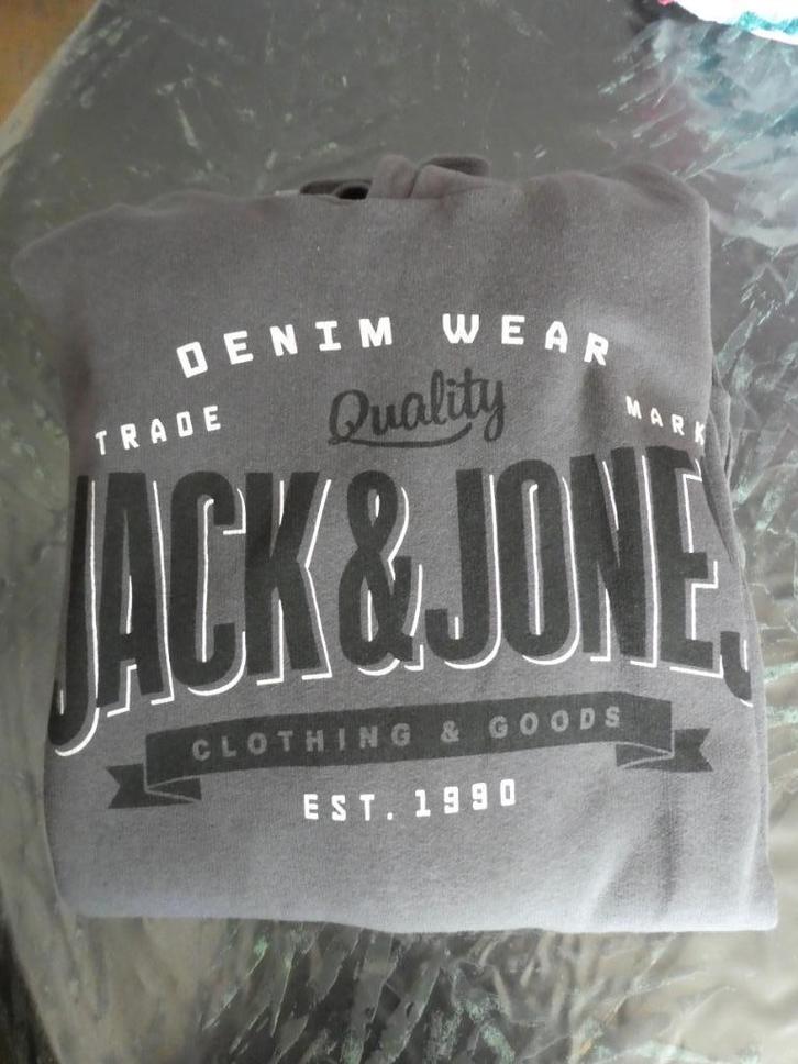 Mooie zgan sweater hoody Jack & Jones grijs, Kleding | Heren, Truien en Vesten, Zo goed als nieuw, Maat 48/50 (M), Grijs, Ophalen of Verzenden
