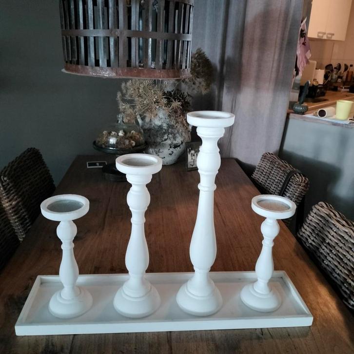 Geweldige houten kandelaar 67x18x50 cm, Huis en Inrichting, Woonaccessoires | Kandelaars en Kaarsen, Gebruikt, 50 tot 75 cm, Hout