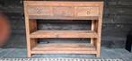 Houten Wandtafel met Lades en Legplanken, Huis en Inrichting, Tafels | Sidetables, Gebruikt, 100 tot 150 cm, Landelijk, Ophalen