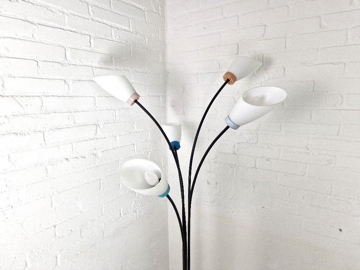 Vintage Tripod Spriet vloerlamp, 1960s, Huis en Inrichting, Lampen | Vloerlampen, Gebruikt, 150 tot 200 cm, Glas, Metaal, Ophalen