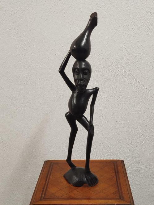 Prachtig vintage jaren ‘70 Ebbenhouten sculptuur uit Kongo, Antiek en Kunst, Kunst | Niet-Westerse kunst, Ophalen of Verzenden