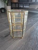 Mooi vintage vitrinekastje met spiegelglas, Ophalen of Verzenden