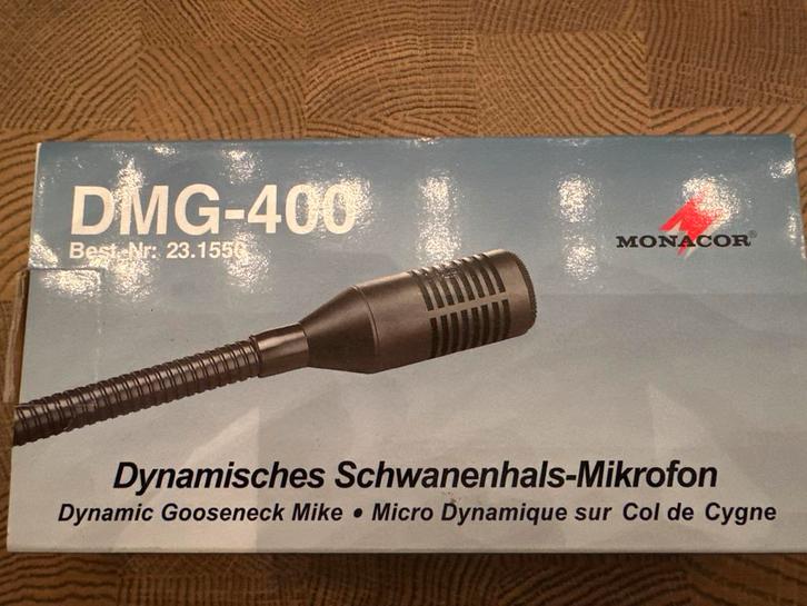 Monacor DMG-400 Zwanenhals Microfoon - Nieuw in doos, Muziek en Instrumenten, Microfoons, Nieuw, Instrumentmicrofoon, Ophalen of Verzenden