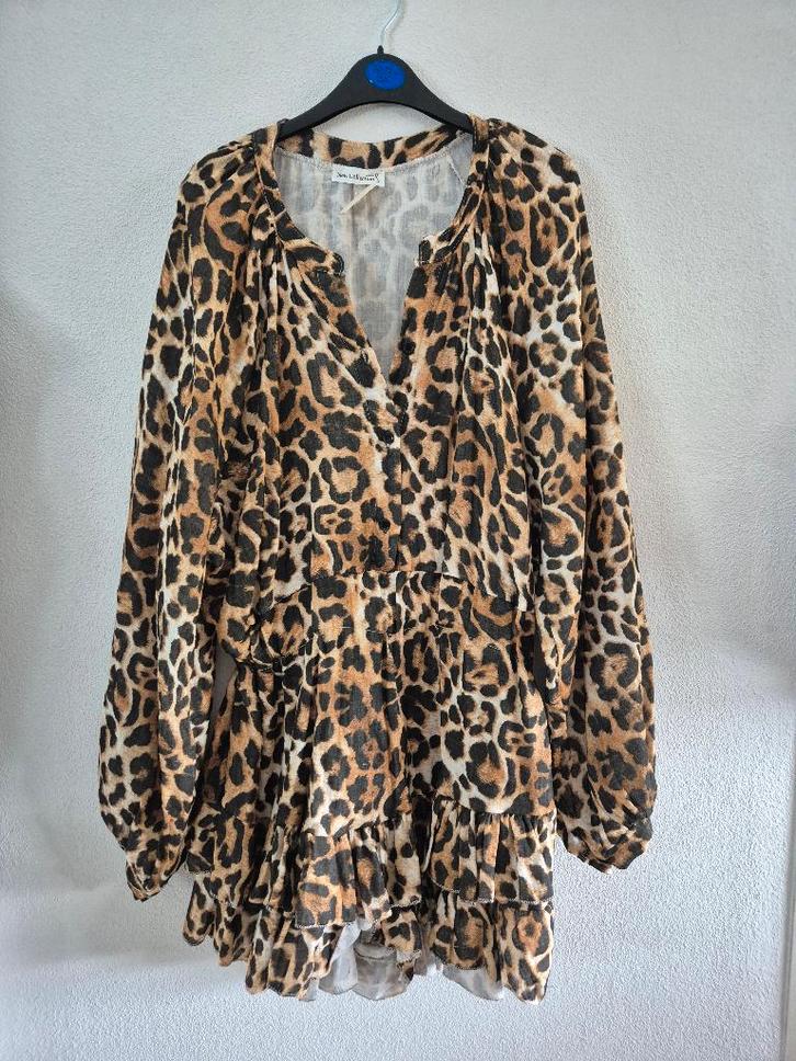 Mooie panter jumpsuit knoopjes Nieuw one size, Kleding | Dames, Jumpsuits, Nieuw, Maat 38/40 (M), Bruin, Verzenden