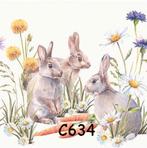 Servetten decoupage/bullet journal - konijnen C634, Verzenden, Nieuw, Materiaal