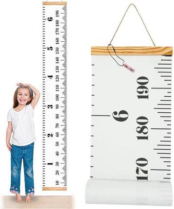 GEZOCHT - Oak's First Groeimeter 200cm wit canvas