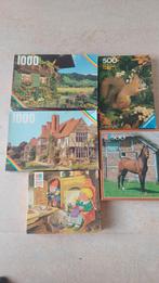 5 Vintage Puzzels - Ravensburger & MB, Hobby en Vrije tijd, Denksport en Puzzels, Ophalen, 500 t/m 1500 stukjes, Gebruikt, Legpuzzel