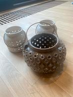 Riverdale & KAB Trading Windlichten - Set van 3, Overige materialen, Ophalen of Verzenden, Zo goed als nieuw, Crème