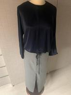 Donkerblauwe glansblouse Zara maat S, Kleding | Dames, Blouses en Tunieken, Blauw, Zara, Ophalen of Verzenden, Maat 36 (S)