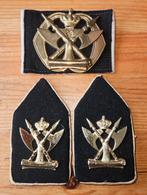 Baretembleem + kraagspiegels MJD, Verzamelen, Militaria | Algemeen, Ophalen of Verzenden, Landmacht, Nederland, Embleem of Badge