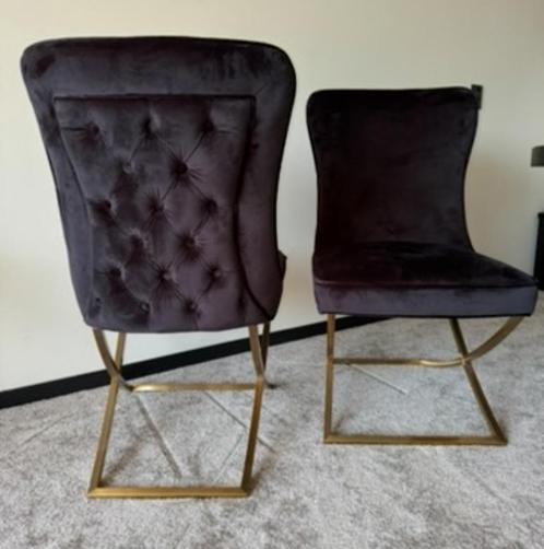 Twee Mooie zwart goude velvet stoelen, Huis en Inrichting, Stoelen, Zo goed als nieuw, Twee, Overige materialen, Zwart, Ophalen