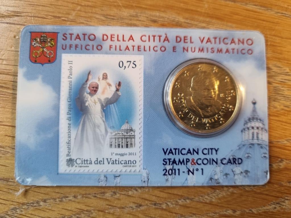 50 cent 2011 vaticaan coincard, Ophalen of Verzenden, Vaticaanstad, 50 cent