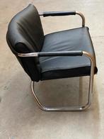 IRE Möbler Sling Chair - Zwart Leder, Chroom Onderstel, Ophalen, Gebruikt, Zwart, Leer