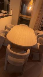 Luxe Eettafel Set (Kimberly) + Salontafel +6 eetkamerstoelen, Ophalen of Verzenden, Zo goed als nieuw, 6 tot 8 stoelen