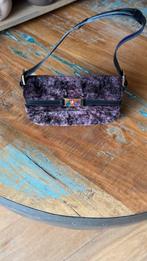 Prachtige vintage Longchamp nepbont tas Nieuw, Ophalen of Verzenden, Nieuw, Paars, Handtas