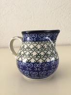 Bunzlau Castle melkkannetje 8 cm hoog blauw groen roomwit, Huis en Inrichting, Keramiek, Overige typen, Ophalen of Verzenden, Zo goed als nieuw