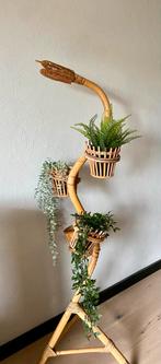 Vintage Rotan Plantenstandaard slang planten standaard retro, Verzamelen, Retro, Ophalen, Huis en Inrichting