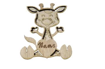Gepersonaliseerde Giraffe Wanddecoratie met Naam beschikbaar voor biedingen