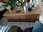 Salon tafel robust puur natuur hout geen lak ,met twee laden, Ophalen, Zo goed als nieuw, 25 tot 50 cm, 50 tot 100 cm