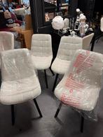 Set van 4 grijze, pluizige stoelen, Ophalen, Nieuw, Vier, Stof